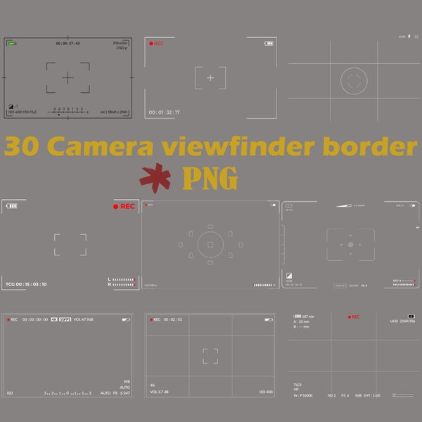 Camera record border viewfinder frame HD PNG Transparent Background Photography Overlay Clipart