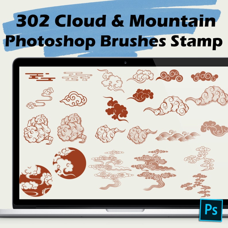 Procreate Clouds Brush Stamp Photoshop Mountain Brush Stamp Oriental ...