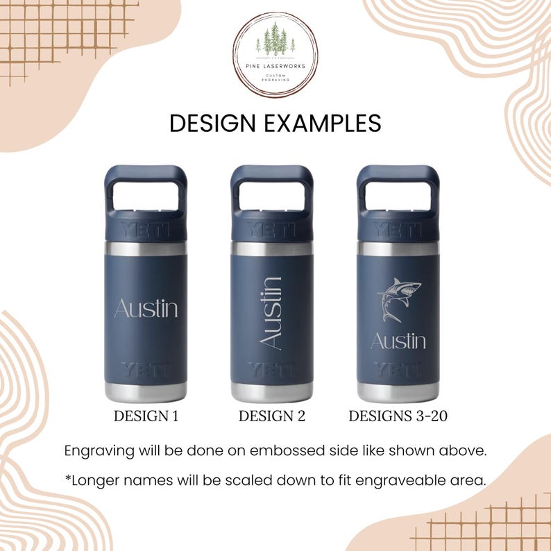 Personalized Kids Custom Yeti Rambler Jr Water Bottle Engraved ...