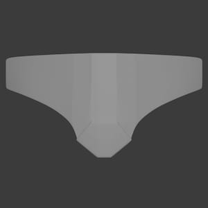 May include: A gray, geometrically shaped, abstract sculpture with a smooth, matte finish.