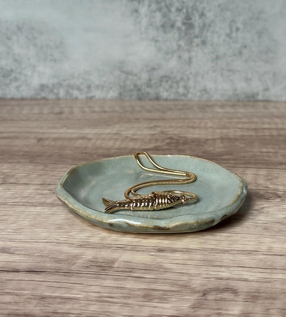 Handmade Ceramic Ring Dish: Large Pottery Trinket Dish