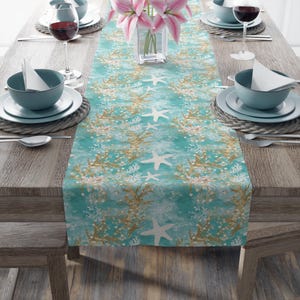 Coastal Table Runner: Nautical Beach House Decor - 100% Cotton or Polyester