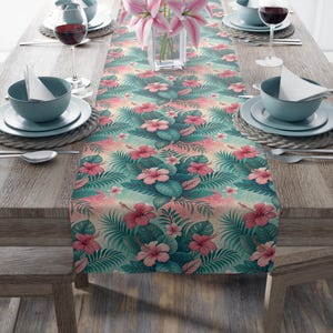 Tropisch Blumen Tischläufer: Boho Sommer Dekor