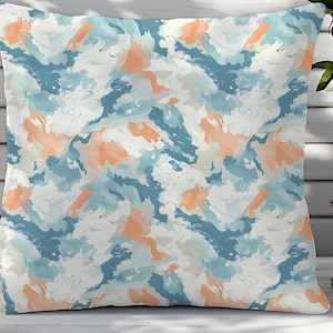 Abstract Outdoor Throw Pillow: Boho Garden Patio Cushion