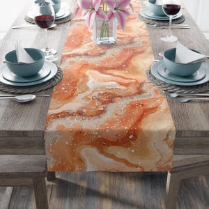 Elegant Marble Table Runner: Chic Dining Decor