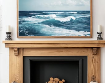Palm Tree Sunset Frame TV Art, Tropical Beach (Digital Download)