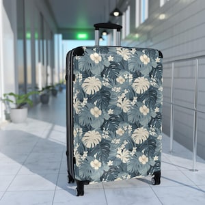 Tropical Suitcase, Travel Luggage, Floral Bag, Vacation Companion, Summer Travel, Beach Getaway