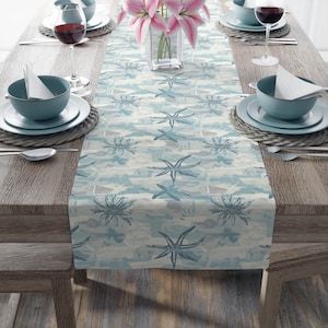 Coastal Table Runner: Beach Starfish Decor, Elegant Dining