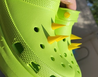 Yellow Plastic spikes. Extra long spikes. Yellow shoe decorations. Bright yellow spikes crocs. 3D printed Croc shoe spikes.