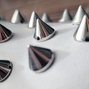 Plastic spike shoe charm. Croc shoe spike embellishments. Silver shoe trinket. shoe decorations. Rivet and spike collection.