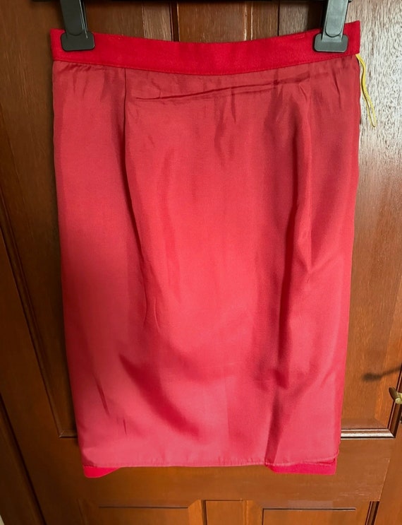 Red wool skirt, C&A Yessica fully linen, woollen,… - image 5