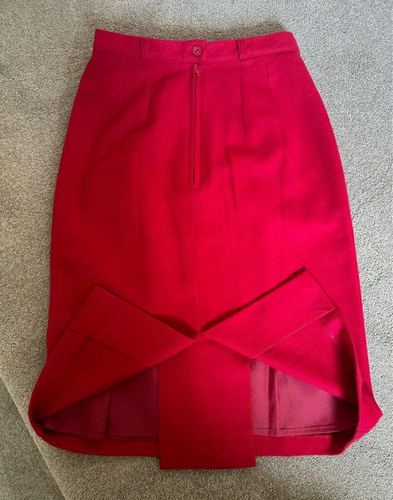 Red wool skirt, C&A Yessica fully linen, woollen,… - image 7