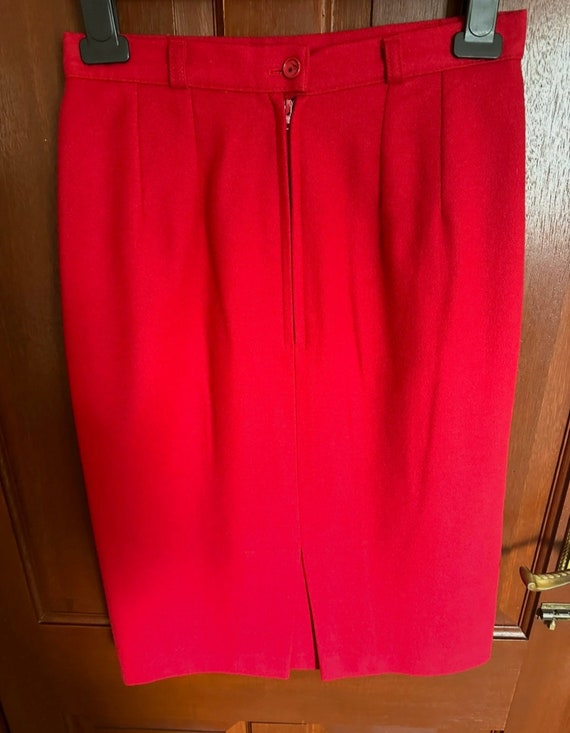 Red wool skirt, C&A Yessica fully linen, woollen,… - image 9