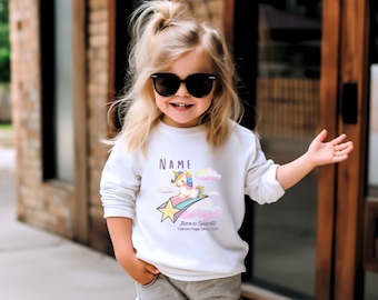 Pull d'anniversaire personnalisé pour fille - Sweat-shirt pour tout-petit avec âge personnalisé, cadeau parfait