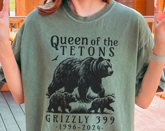 Grizzly 399 Shirt Queen of the Tetons Shirt Comfort Colors In Memory Of Bear 399 Shirt Famous National Park Yellowstone Grizzly Cub Mom Tee