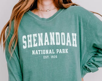 Shenandoah National Park Longsleeve Shirt Comfort Colors National Park Merch Granola Girl Virginia Shirt Shenandoah Tee Blue Ridge Mountains