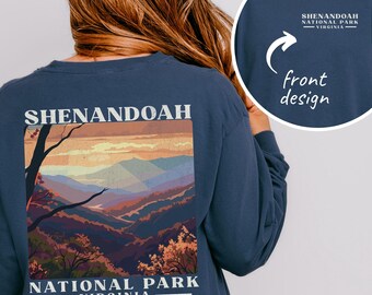 Shenandoah National Park Long Sleeve Shirt Comfort Colors National Parks Gift Virginia Shirt Protect Parks Blue Ridge Mountains Appalachian