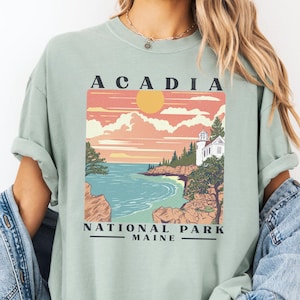 Acadia Shirt Acadia National Park Shirt Comfort Colors Granola Girl MaineTraveler Gifts National Park Gifts New England Trip Maine Vacation