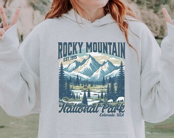 Rocky Mountain National Park Hoodie Cute US National Parks Sweatshirt Granola Girl Traveler Gift Park Ranger Sweater Colorado Sweatshirt