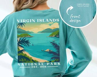 Virgin Islands National Park Longsleeve Comfort Colors Virgin Islands Shirt St John Shirt Virgin Islands Trip Travel Gifts Ocean Beach Shirt
