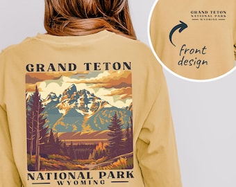 Grand Teton National Park Long Sleeve Shirt Comfort Colors National Parks Granola Girl Wyoming Shirt Grand Tetons Shirt Protect Our Parks