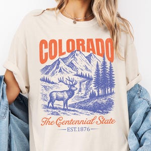 Colorado Shirt Rocky Mountains Shirt Comfort Colors Granola Girl Colorado Trip Mountain Shirt Retro Oversized Colorado Rockies Hiking Shirt