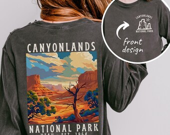 Canyonlands National Park Long Sleeve Shirt Comfort Colors Granola Girl Shirt Cute US National Parks Gift Traveler Shirt Utah Parks Shirt