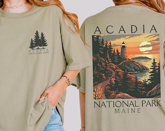 Acadia National Park Shirt Comfort Colors Granola Girl Shirt US National Parks Traveler Gift Maine Shirt Park Ranger Crew Outdoorsy Shirt