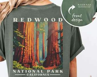 Redwood National Park Shirt Comfort Colors Granola Girl Tree Shirt California Parks Redwood Shirt Protect Our Parks Hiking Gifts Forestcore
