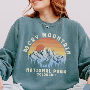 Rocky Mountain National Park Sweatshirt Comfort Colors Granola Girl Colorado Sweatshirt Rockies Sweatshirt Protect Our Parks Mountains Shirt