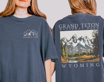 Grand Teton National Park Shirt, Comfort Colors Nature T-shirt, Granola Girl Shirt, Respect Our Parks, 63 Parks Crew, Vintage Wyoming Tee