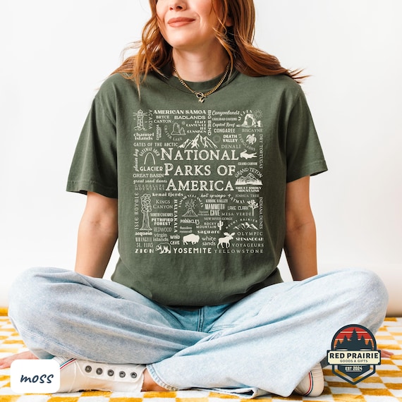63 National Parks Shirt National Park List Comfort Colors Granola Girl National Park Gift Hiking Shirt FDT Protect Our Parks Nature Shirt