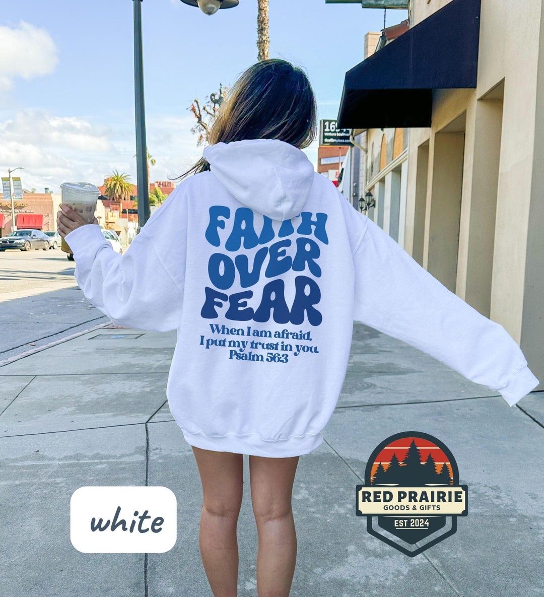 Faith Over Fear Hoodie, Christian Hoodie, Bible Verse Hoodie, Aesthetic ...