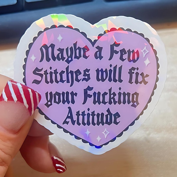 Snarky Heart Sticker – Funny Goth Vinyl Decal