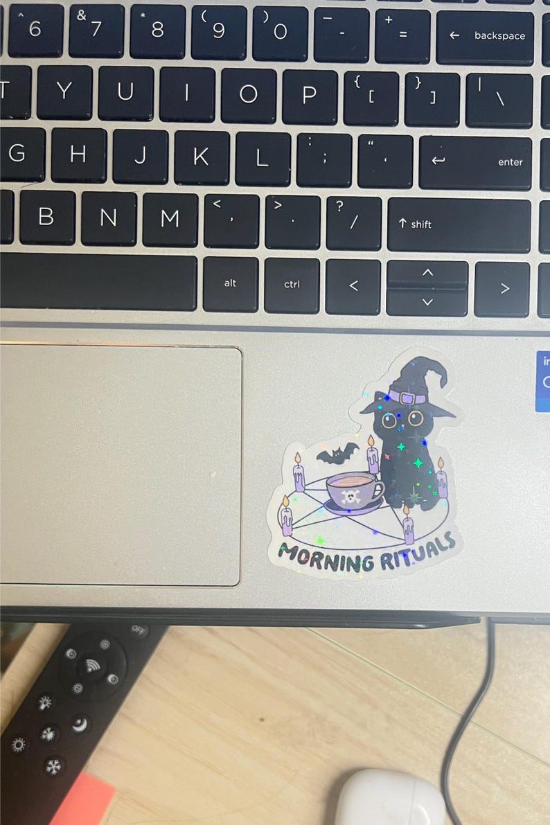 Witchy Cat Sticker • Holographic Morning Rituals Vinyl Decal - Etsy
