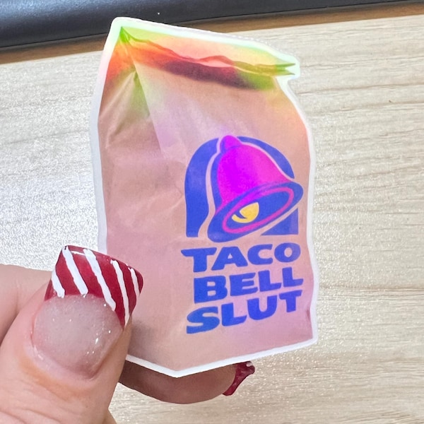 Holographic Takeout Bag Vinyl Sticker | Sassy Adult Humor Laptop Decal