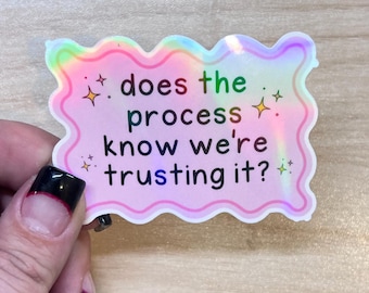 Holographic Vinyl Sticker – Funny Motivational Laptop Decal (Waterproof)