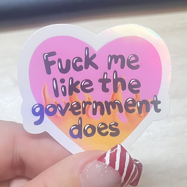 Savage Humor Holographic Heart Sticker | Adult Sarcastic Vinyl Decal