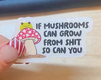 Funny Mushroom Vinyl Sticker | Adult Humor Laptop Decal