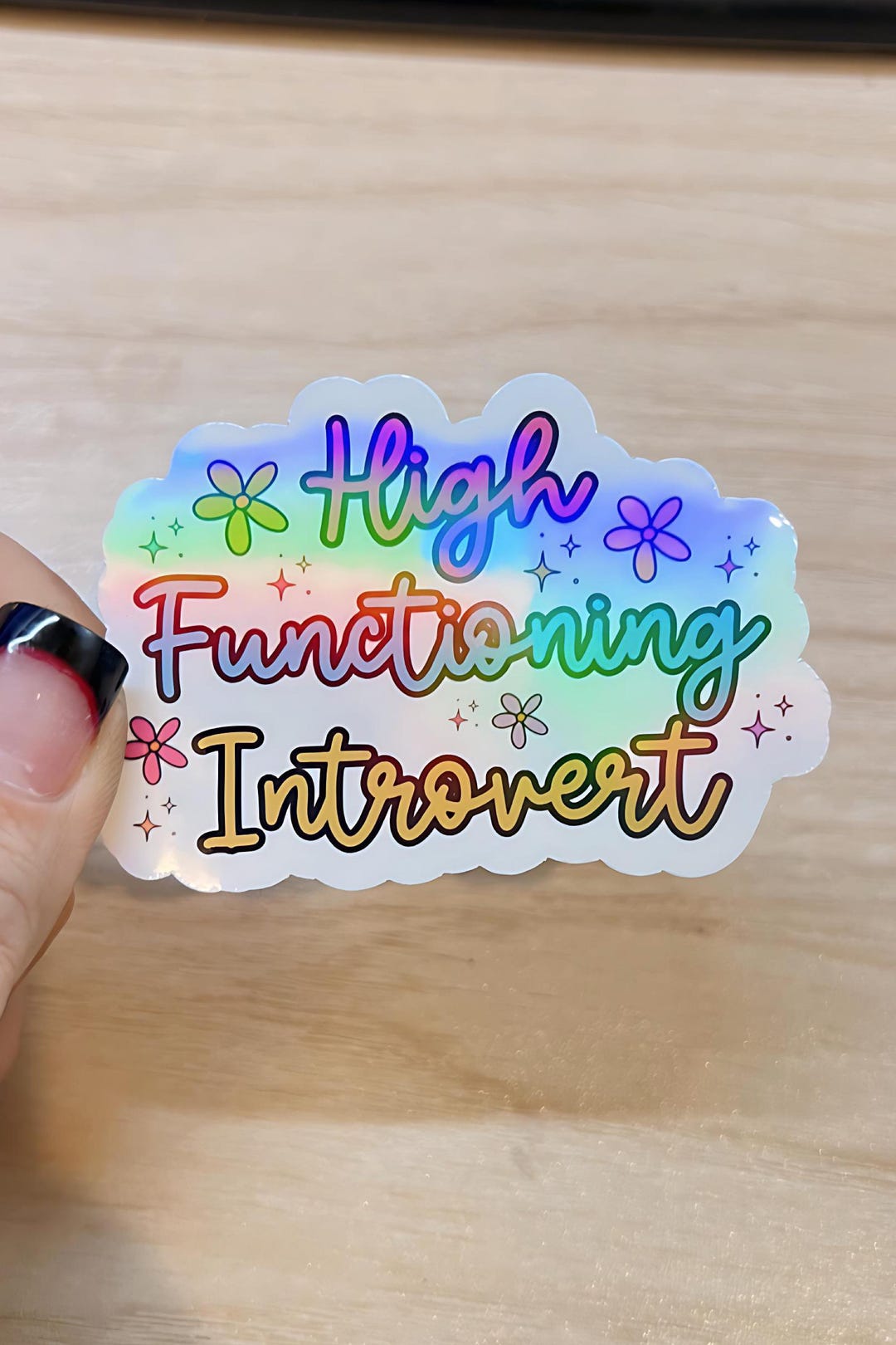 Warning Introvert Sticker High Functioning Introvert Sticker | Holographic Vinyl Decal, Mental ...