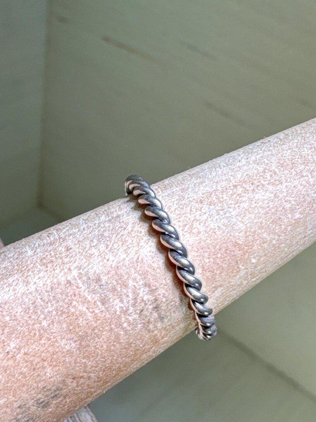 Oxidized Sterling Silver Band/twist Rope Eternity Ring/stackable Ring ...