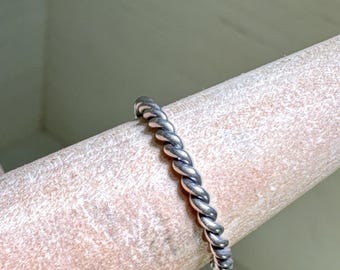 Oxidized Sterling Silver Band/Twist Rope Eternity Ring/Stackable Ring/2mm Twist Rope Band/Boxed Gift For Her,Him/Simple Rope Band/925 Silver