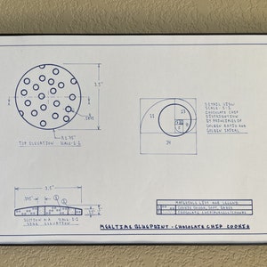 Chocolate Chip Cookie - Blueprint and Technical Drawing of Selected ...