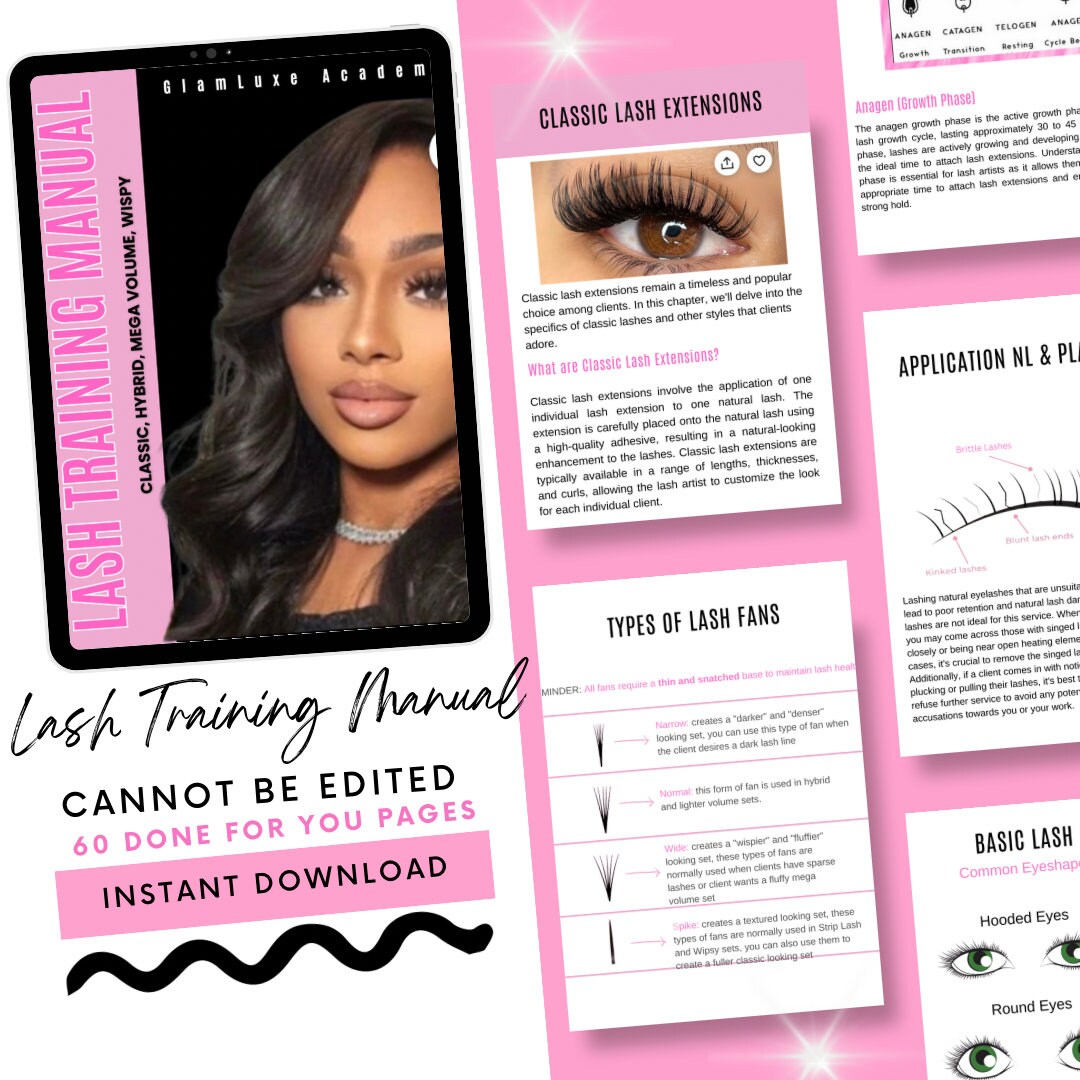 Lash Extensions Ebook, Eyelash Extensions PDF Training Manual