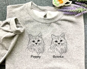 Custom cat name and breed embroidered sweatshirt a unique gift for pet lovers apparel cat mom dad parent personalized cat breed and name