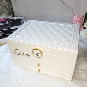 Portagioie personalizzato in pelle vegana, portagioie, grande organizzatore di gioielli per donne e ragazze, regalo personalizzato