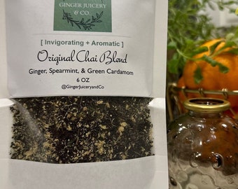 Tea Lovers Delight: Original Chai Blend - Organic Ginger, Spearmint, and Green Cardamom Tea