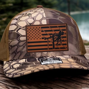 Lineman Patch Hat with Transmission and Distribution Designs, Durable Workwear for Linemen