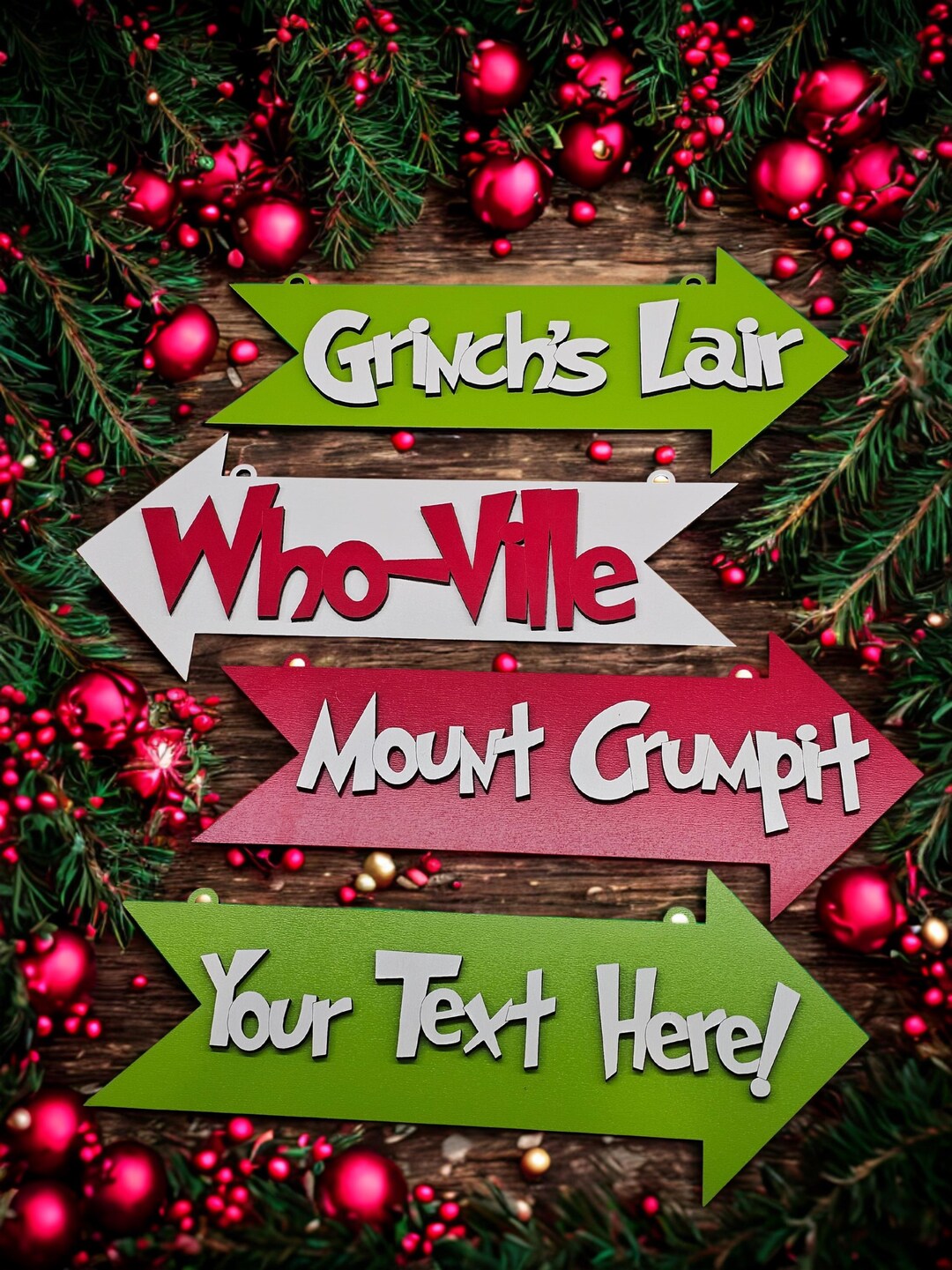 Customizable Grinch Whoville Christmas Sign - Grinch's Lair, Mount ...