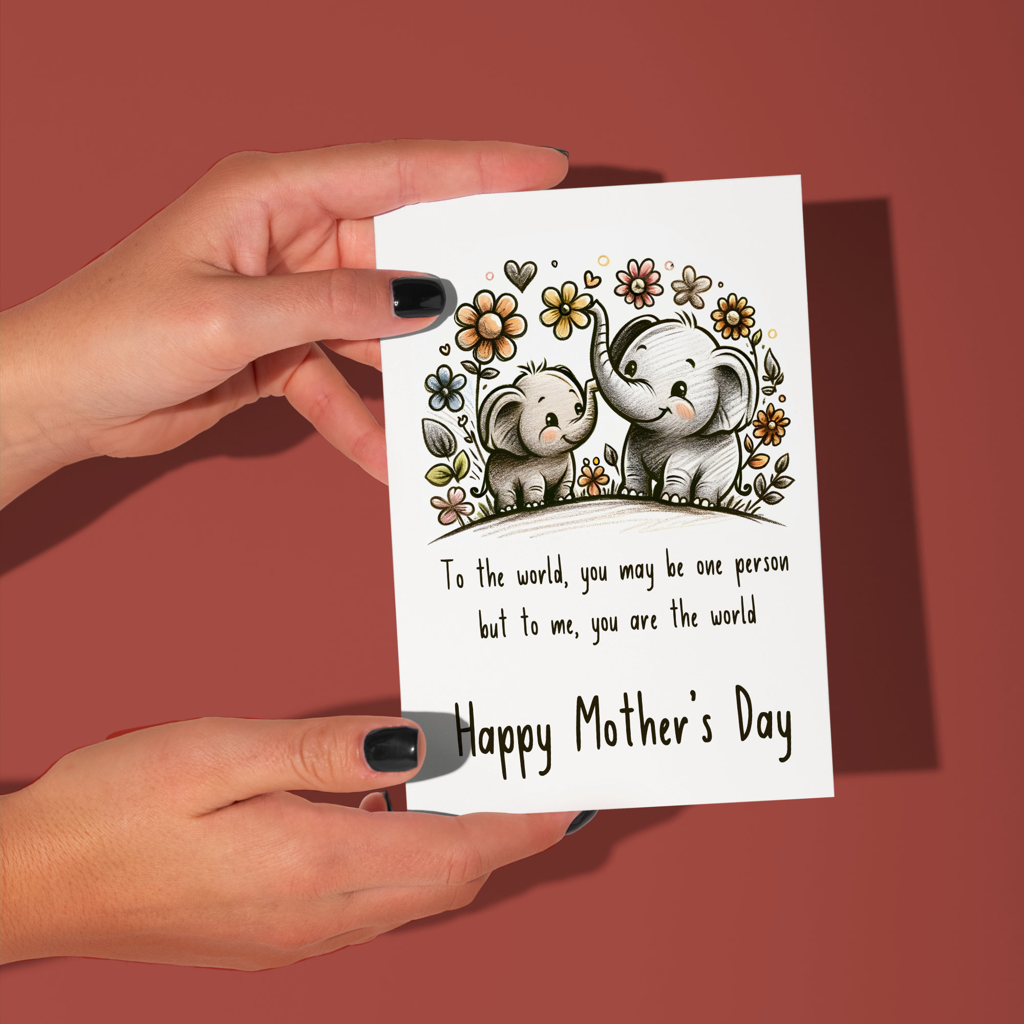 Elephant Mother's Day Card for A Mom Who Means the World to Me ...